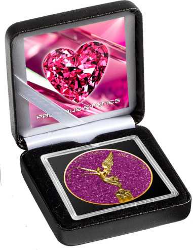 PINK TOPAZ Precious Gemstones 1 Oz Silver Coin 1 Onza Libertad 2024 - Coins & More - Usa