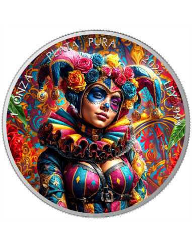 HARLEQUIN Dia De Los Muertos 1 Oz Silver coin 1 Ounce Mexico 2024 - Coins & More - Mexique