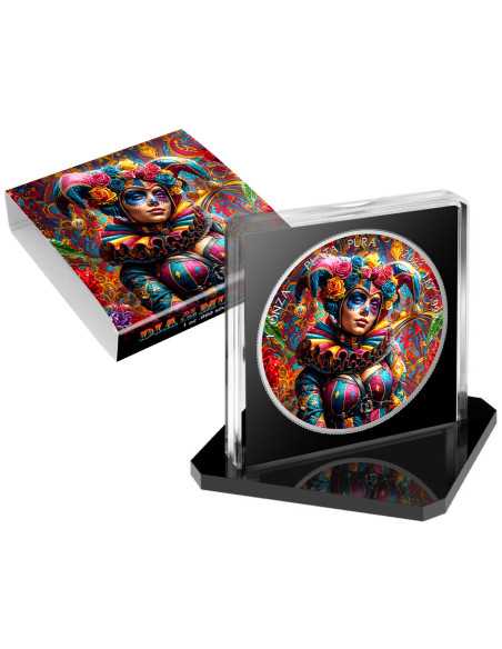 HARLEQUIN Dia De Los Muertos 1 Oz Silver coin 1 Ounce Mexico 2024 - Coins & More - Mexique