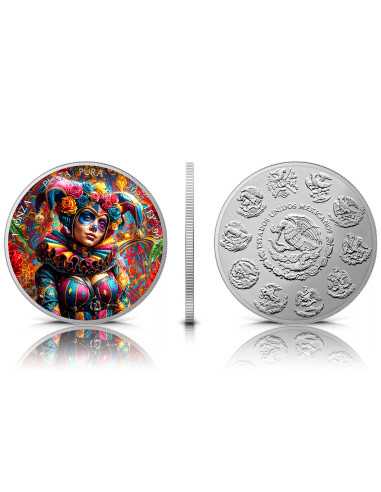 HARLEQUIN Dia De Los Muertos 1 Oz Silver coin 1 Ounce Mexico 2024 - Coins & More - Mexique