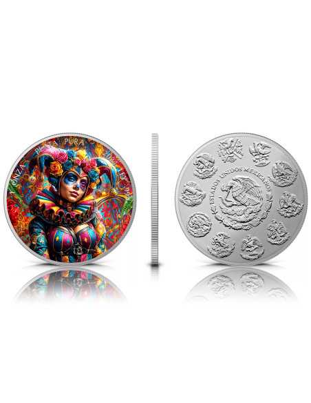 HARLEQUIN Dia De Los Muertos 1 Oz Silver coin 1 Ounce Mexico 2024 - Coins & More - Mexique