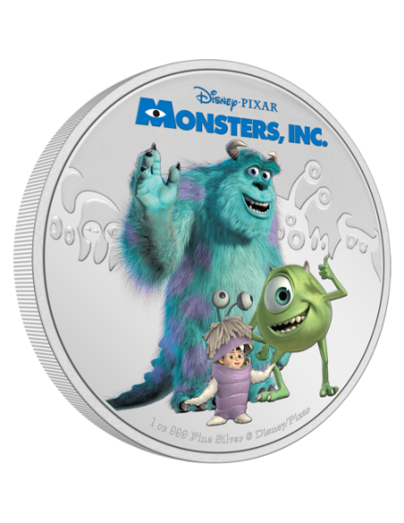 MONSTERS INC 20th Anniversary 1 Oz Disney Silver Coin 2$ Dollars Niue 2021 - Coins & More - Niue