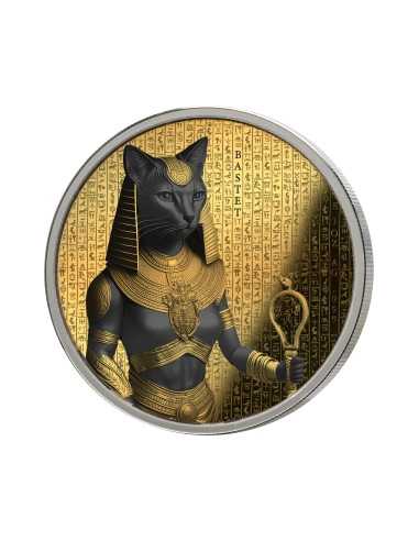 BASTET Oscuridad Dorada de Egipto 1 Oz Moneda de Plata 1000 Francos Benin 2024 - Coins & More - Africa
