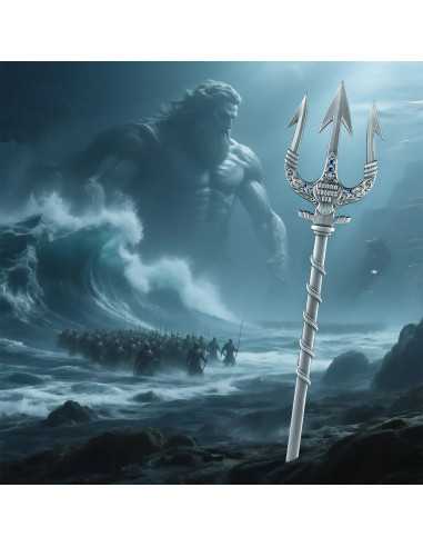 POSEIDON TRIDENT Antique Finish 2 Oz Silver 3D Coin 10000 Francs Tchad 2025 - Coins & More - Chad