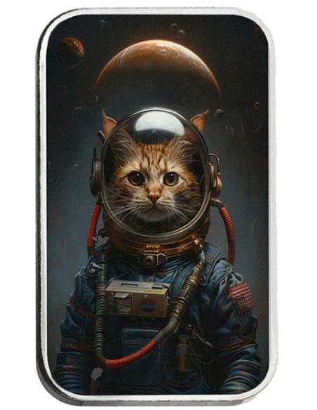 COSMO Human Cats Premium Silver Cast Bar 1 Oz Silver - Coins & More - Silver