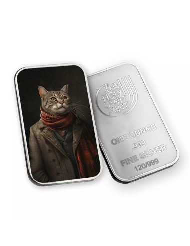 WILLIAM Human Cats Premium Silver Cast Bar 1 Oz Silver - Coins & More - Silver