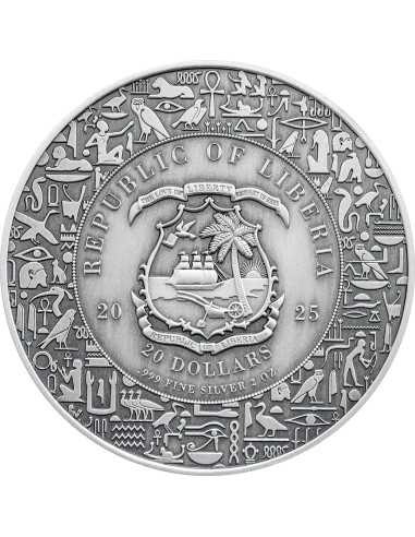 ISIS Egyptian Heritage 2 Oz Silver Coin 20$ Liberia 2025 - Coins & More - Libéria