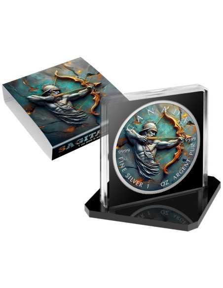 SAGITARIUS Stone Zodiac 1 Oz Silver Coin 5$ Canada 2025 - Coins & More - Kanada