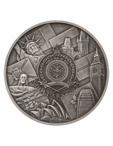 HONG KONG Journey Around The World 3 Oz Silver Coin 5$ Niue 2025 - Coins & More - Niue