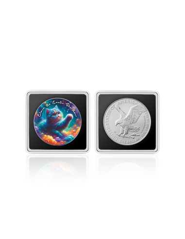 ELARA THE EXOTIC SHORTHAIR Nebula Cats American Eagle 1 Oz Silver Coin 1$ USA 2025 - Coins & More - Usa