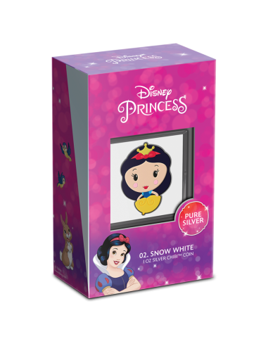 SNOW WHITE Chibi Princess Series 1 Oz Silver Coin 2$ Niue 2021 - Coins & More - Niue