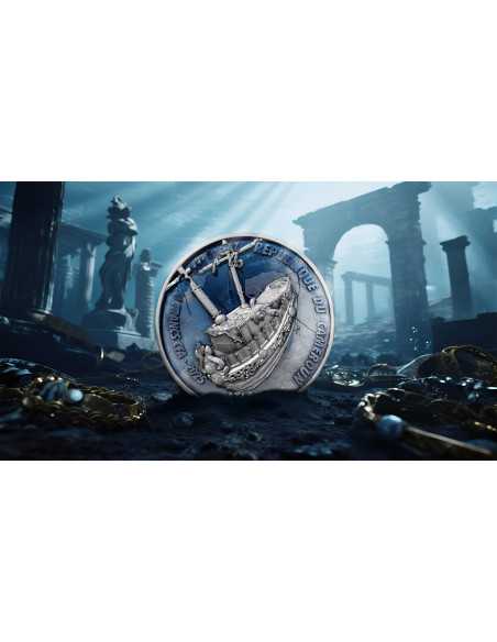 ATLANTIS Forgotten Civilization 2 Oz Silver & 11.5 Oz Copper Coin 2000 Francs Cameroon 2025 - Coins & More - Camerun