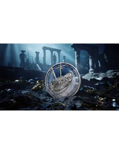 ATLANTIS Forgotten Civilization 2 Oz Silver & 11.5 Oz Copper Coin 2000 Francs Cameroon 2025 - Coins & More - Camerun
