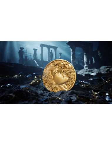 ATLANTIS Gold Gilded Forgotten Civilization 2 Oz Silver & 11.5 Oz Copper Coin 2000 Francs Cameroon 2025 - Coins & More - Comi...