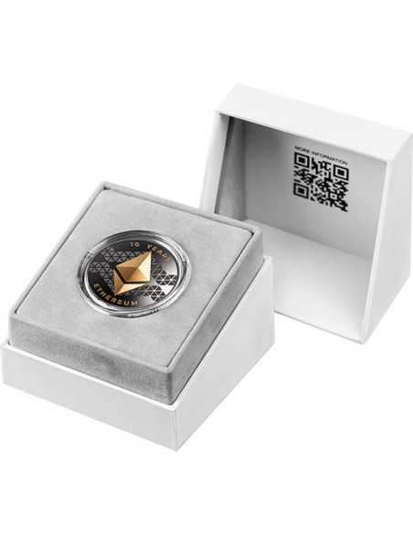 ETHEREUM Binary World 1 Oz Silver Coin 0.001 ether United Crypto States 2025 - Coins & More - Münzen nach Ländern