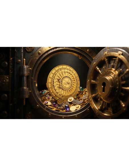 GOLD GILDED VAULT 2 Oz Silver & 1 Kg Copper Coin 2000 Francs Cameroon 2025 - Coins & More - Camerún