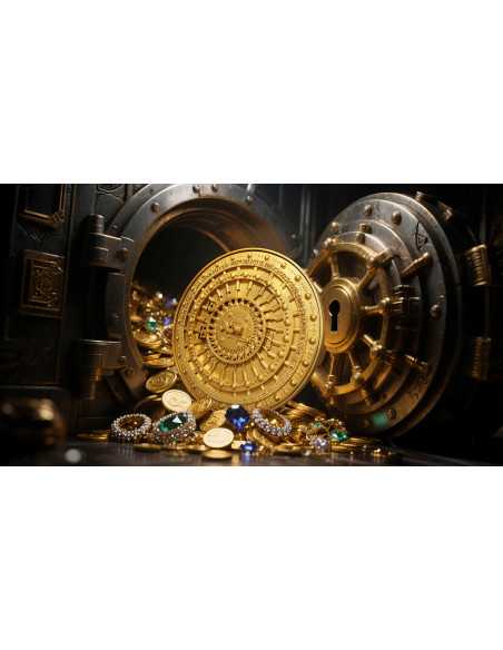 GOLD GILDED VAULT 2 Oz Silver & 1 Kg Copper Coin 2000 Francs Cameroon 2025 - Coins & More - Camerún