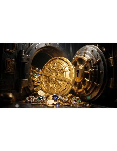 GOLD GILDED VAULT 2 Oz Silver & 1 Kg Copper Coin 2000 Francs Cameroon 2025 - Coins & More - Camerún