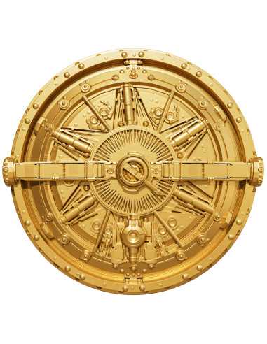 GOLD GILDED VAULT 2 Oz Silver & 1 Kg Copper Coin 2000 Francs Cameroon 2025 - Coins & More - Camerún