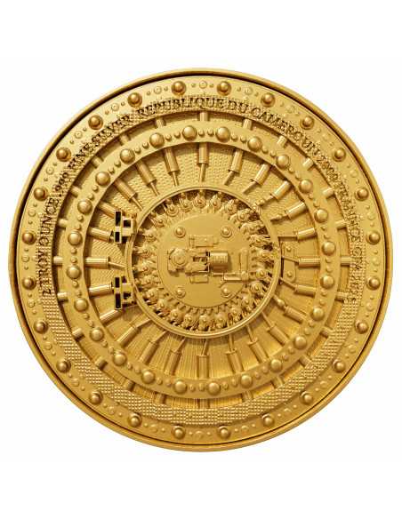 GOLD GILDED VAULT 2 Oz Silver & 1 Kg Copper Coin 2000 Francs Cameroon 2025 - Coins & More - Camerún