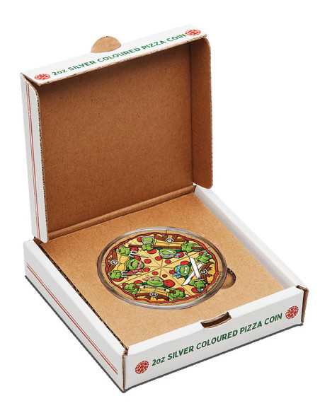 PIZZA Teenage Mutant Ninja Turtles 2 Oz Silver Coin 2$ Tuvalu 2025 - Coins & More - Tuvalu
