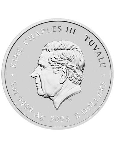 PIZZA Teenage Mutant Ninja Turtles 2 Oz Silver Coin 2$ Tuvalu 2025 - Coins & More - Tuvalu