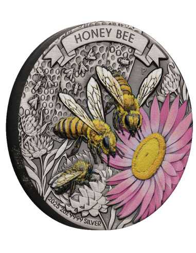HONEY BEE 2 Oz Silver Coin 2$ Australia 2025 - Coins & More - Australia