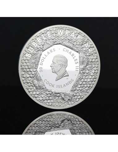 SALVATOR MUNDI Bubble Wrap Art 3 Oz Silver Coin 20$ Cook Islands 2025 - Coins & More - Isole Cook