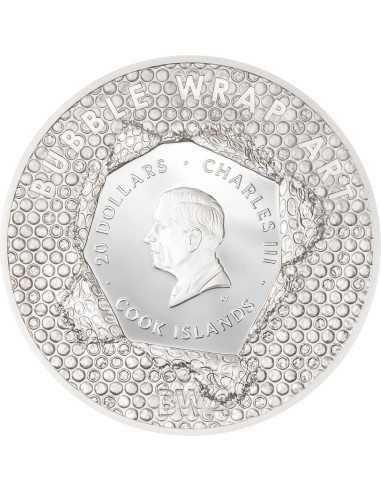 SALVATOR MUNDI Bubble Wrap Art 3 Oz Silver Coin 20$ Cook Islands 2025 - Coins & More - Isole Cook