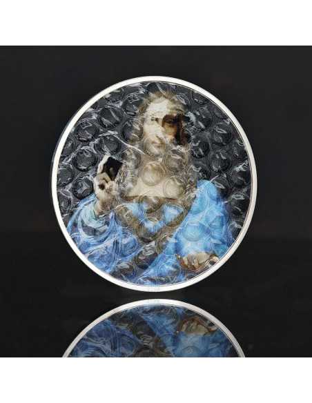 SALVATOR MUNDI Bubble Wrap Art 3 Oz Silver Coin 20$ Cook Islands 2025 - Coins & More - Isole Cook