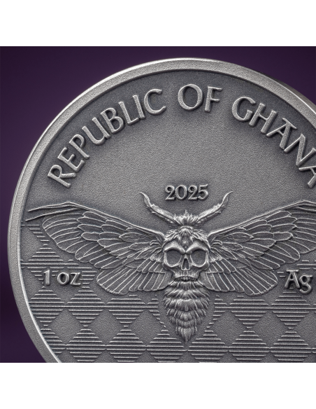 GANGSTER Memento Mori 1 Oz Silver Coin 5 Cedis Ghana 2025 - Coins & More - Ghana