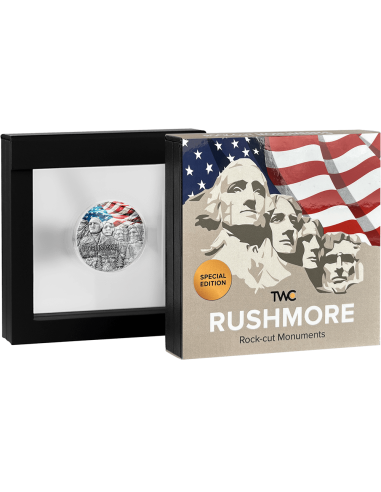 RUSHMORE Special Edition Rock-cut Monuments 2 Oz Silver Coin 10 Cedis Ghana 2024 - Coins & More - Ghana