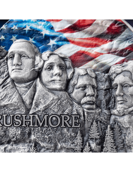 RUSHMORE Special Edition Rock-cut Monuments 2 Oz Silver Coin 10 Cedis Ghana 2024 - Coins & More - Ghana