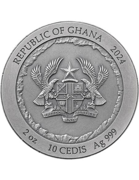 RUSHMORE Special Edition Rock-cut Monuments 2 Oz Silver Coin 10 Cedis Ghana 2024 - Coins & More - Ghana