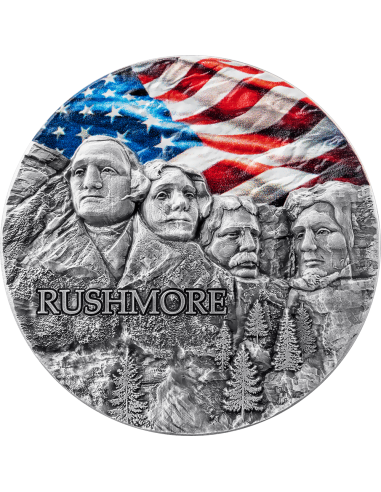 RUSHMORE Special Edition Rock-cut Monuments 2 Oz Silver Coin 10 Cedis Ghana 2024 - Coins & More - Ghana