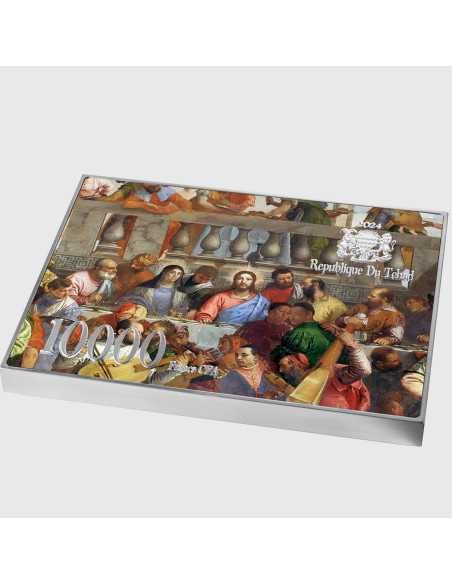 THE WEDDING AT CANA By Paolo Veronese Colored 2.5 Oz Silver & 120g Copper Coin 10000 Francs Chad 2024 - Coins & More - Chad