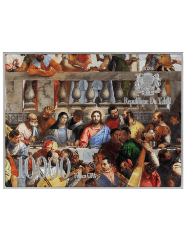 THE WEDDING AT CANA By Paolo Veronese Colored 2.5 Oz Silver & 120g Copper Coin 10000 Francs Chad 2024 - Coins & More - Chad