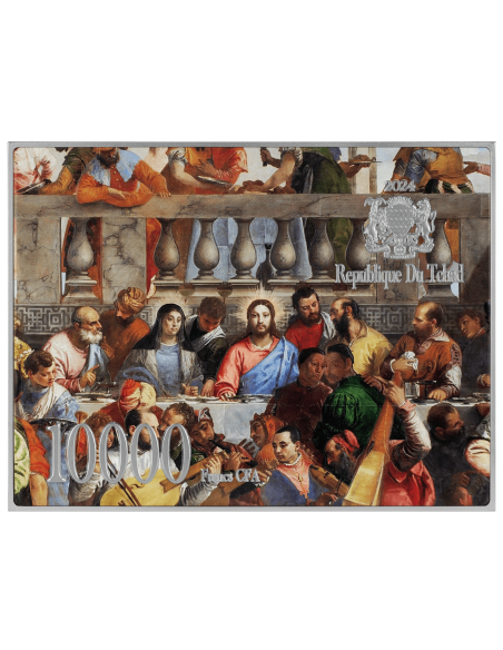 THE WEDDING AT CANA By Paolo Veronese Colored 2.5 Oz Silver & 120g Copper Coin 10000 Francs Chad 2024 - Coins & More - Chad