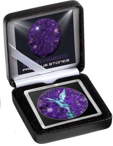 STARRY CHAROITE Precious Gemstones 1 Oz Silver Coin Mexico 2024 - Coins & More - Mexico