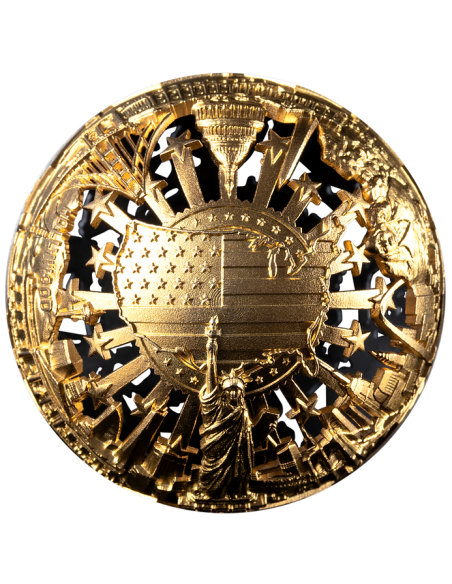 REVOLUTION AND FREEDOM Filigree Spherical 2 Oz Silver Coin 5$ Samoa 2026 - Coins & More - Samoa