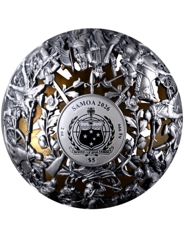 REVOLUTION AND FREEDOM Filigree Spherical 2 Oz Silver Coin 5$ Samoa 2026 - Coins & More - Samoa