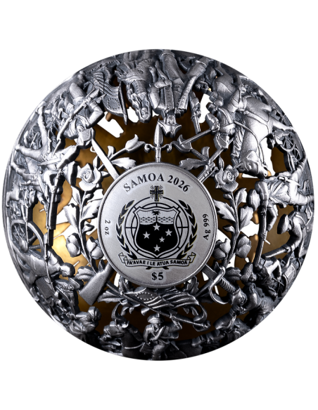 REVOLUTION AND FREEDOM Filigree Spherical 2 Oz Silver Coin 5$ Samoa 2026 - Coins & More - Samoa