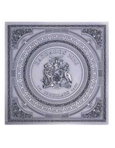 GEORGE WASHINGTON 3D Cube 6 Oz Silver Coin 10$ Barbados 2026 - Coins & More - Barbados