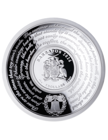 CROSSING THE DELAWARE George Washington Silver Coin 5$ Barbados 2026 - Coins & More - Barbade
