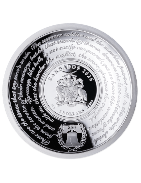 CROSSING THE DELAWARE George Washington Silver Coin 5$ Barbados 2026 - Coins & More - Barbade