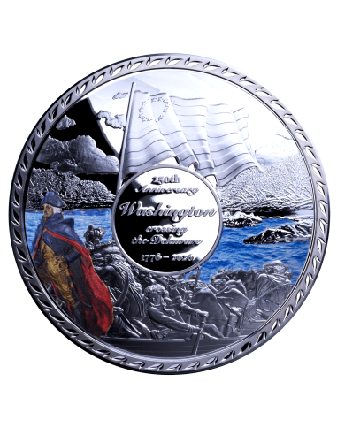 CROSSING THE DELAWARE George Washington Silver Coin 5$ Barbados 2026 - Coins & More - Barbade