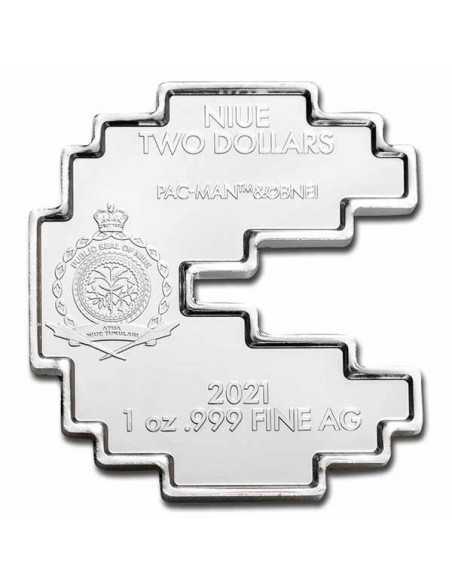 PAC-MAN 1 Oz Bullion Silver Coin 2$ Niue 2021 - Coins & More - Niue