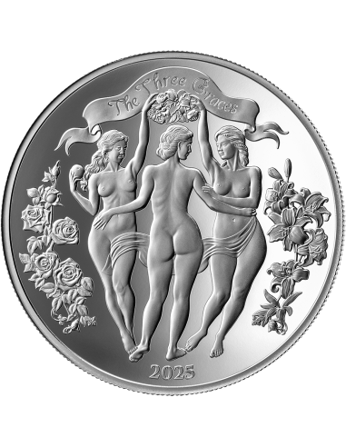 THREE GRACES Bullion Celestial Beauty 1 Oz Silver Coin 1000 Francs Cameroon 2025 - Coins & More - Cameroun