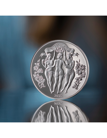 THREE GRACES Bullion Celestial Beauty 1 Oz Silver Coin 1000 Francs Cameroon 2025 - Coins & More - Cameroun