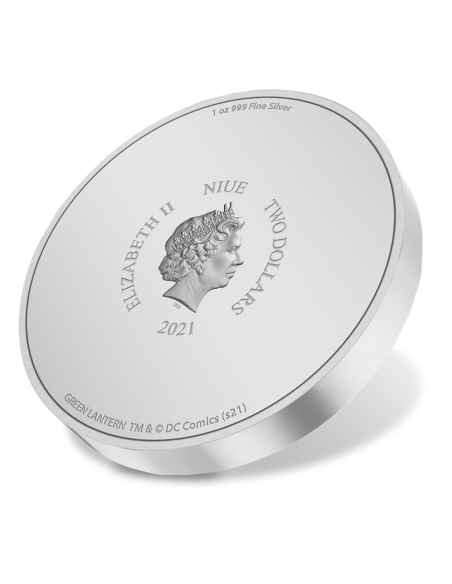 GREEN LANTERN EMBLEM 1 Oz Silver Proof Coin 2$ Dollars Niue 2021 - Coins & More - Niue